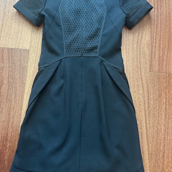 Banana Republic Black Mesh Panel Short Sleeve Mini Dress - Picture 5 of 8